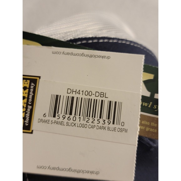 Drake Men's 5-Panel Slick Logo Hat Dark Blue OSFM ~ NEW ~ - Picture 3 of 5